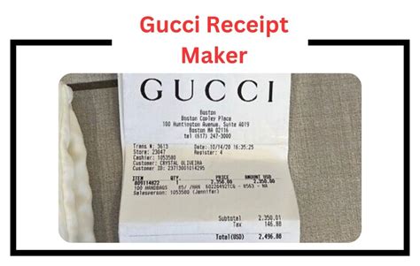 gucci receipt maker